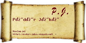 Pödör Jákó névjegykártya